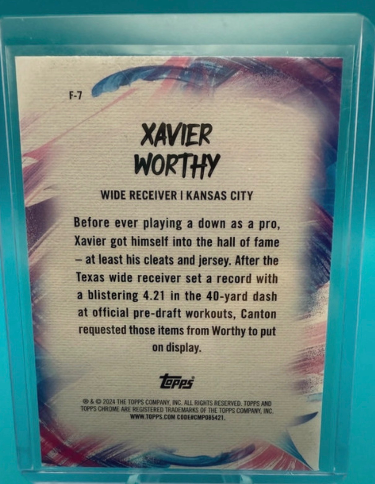 Xavier Worthy 2024 Topps Chrome Future Stars #F-7 Rookie Card back