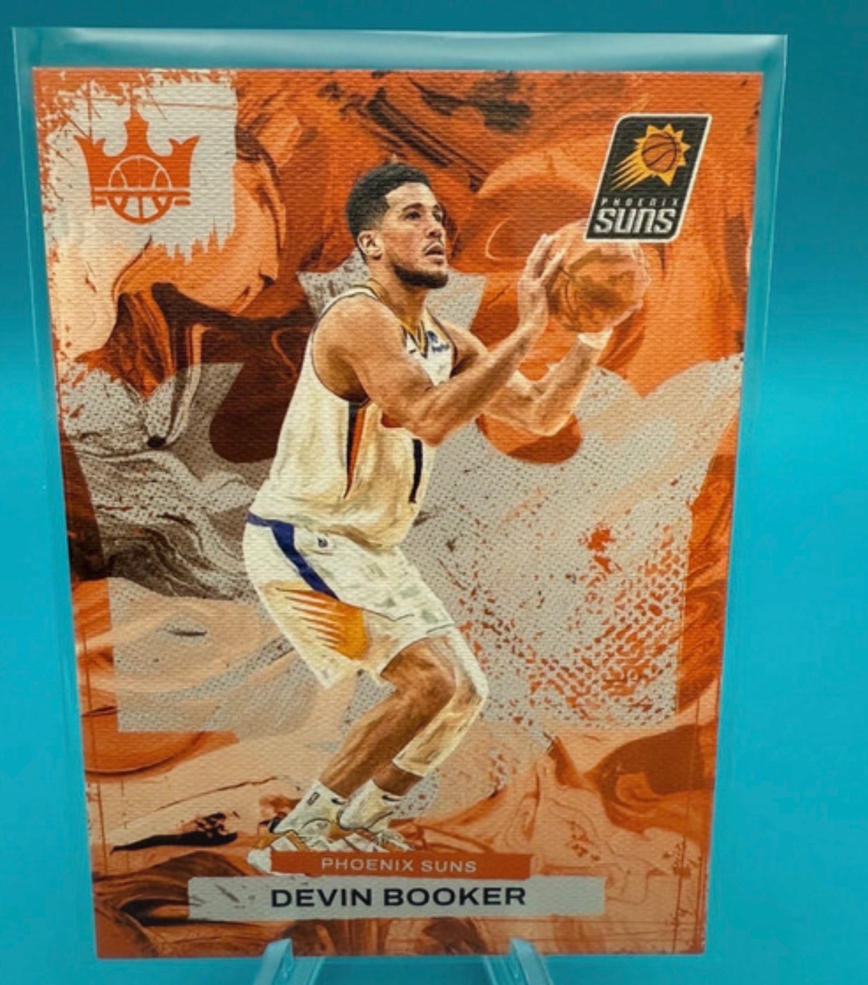 Devin Booker 2023-24 Panini Court Kings Orange parallel #67 Card front