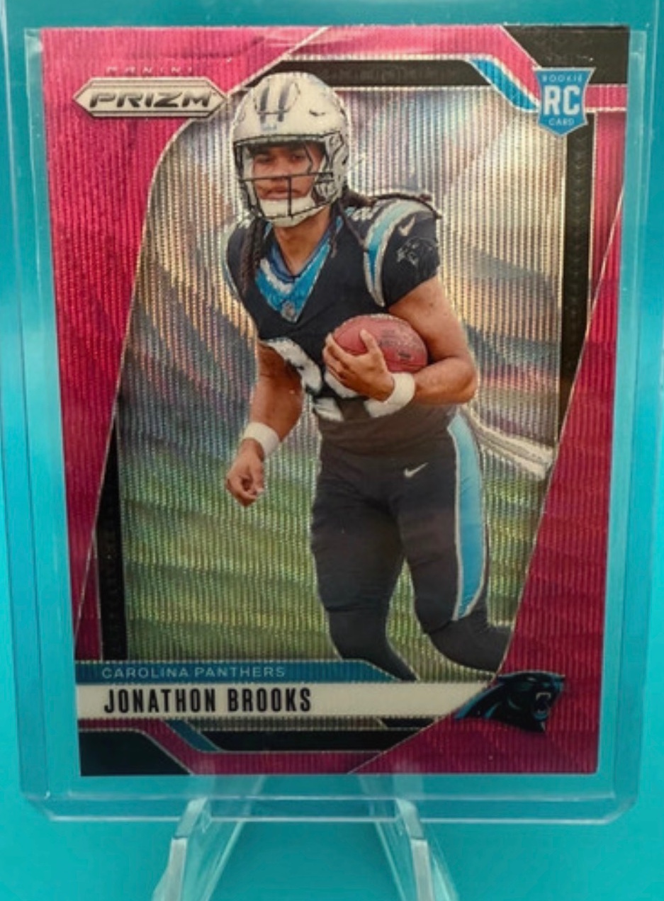 Jonathon Brooks 2024 Panini Prizm Football Pink Prizm #357 Rookie Card front