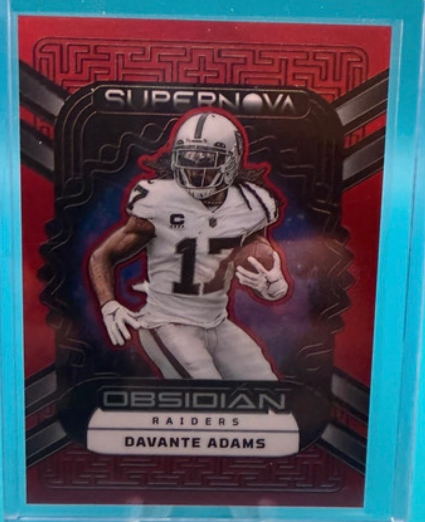 Davante Adams 2023 Panini Obsidian Football - Supernova Red Electric Etch #20 Card front