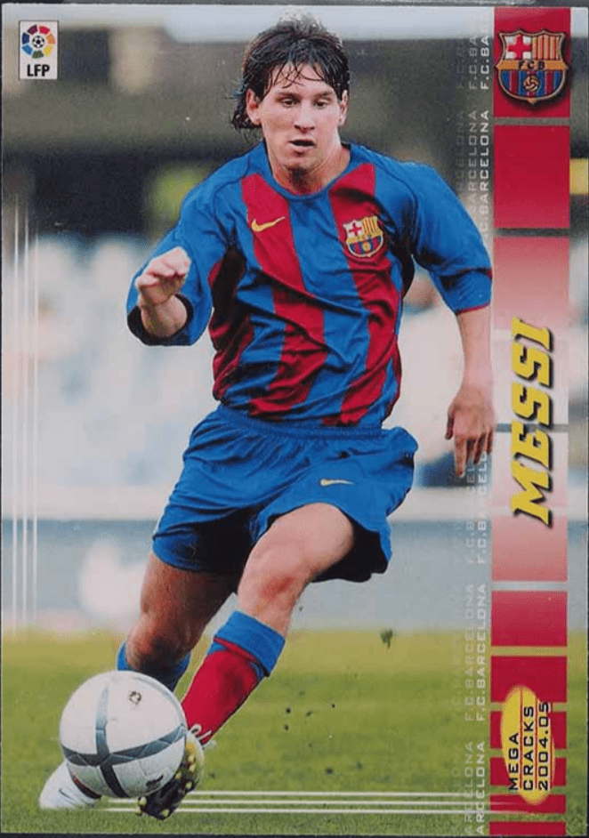 2004 Panini Mega Cracks Lionel Messi rookie card